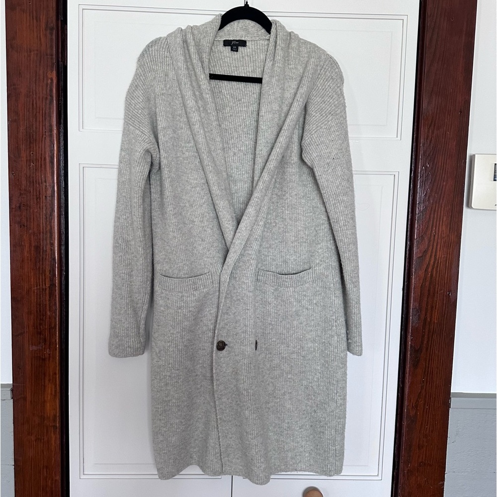 J.Crew gray double breasted cardigan jacket women’s size XS